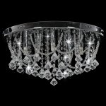 Vidaxl plafonnier avec perles de cristal argent rond 4 ampoules g9