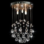 Vidaxl plafonnier avec perles de cristal argent sphre 3 ampoules g9