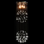 Vidaxl plafonnier avec perles de cristal argent sphre 3 ampoules g9
