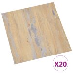 Vidaxl planches de plancher autoadhsives 20 pcs pvc 1, 86 m marron