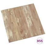 Vidaxl planches de plancher autoadhsives 55 pcs pvc 5, 11 m marron