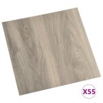 Vidaxl planches de plancher autoadhsives 55 pcs pvc 5, 11 m taupe