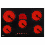 Vidaxl plaque de cuisson c�ramique 5 br�leurs contr�le tactile 8500 w