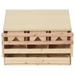 Vidaxl pondoir 3 compartiments 72x33x54 cm pinde solide