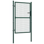 Vidaxl portail de cl�ture acier 100x125 cm vert