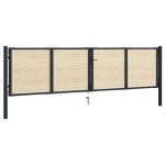 Vidaxl portail de clture en acier et bois d'pica 408x150 cm