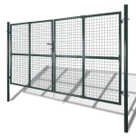 Vidaxl portail de clture en grillage galvanise 289 x 200 cm / 306 x 250 cm