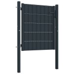 Vidaxl portail de clôture pvc et acier 100x101 cm anthracite Vidaxl portail de clôture pvc et acier 100x101 cm anthracite
