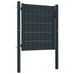 Vidaxl portail de clture pvc et acier 100x81 cm anthracite