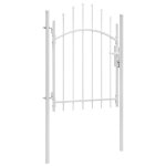 Vidaxl portail de jardin acier 1 x 1, 75 m blanc