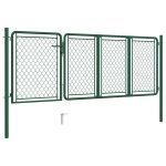 Vidaxl portail de jardin acier 100x350 cm vert Vidaxl portail de jardin acier 100x350 cm vert