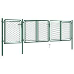 Vidaxl portail de jardin acier 100x395 cm vert Vidaxl portail de jardin acier 100x395 cm vert