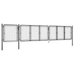 Vidaxl portail de jardin acier 100x495 cm anthracite Vidaxl portail de jardin acier 100x495 cm anthracite