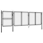 Vidaxl portail de jardin acier 125x395 cm anthracite Vidaxl portail de jardin acier 125x395 cm anthracite