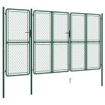 Vidaxl portail de jardin acier 150x395 cm vert Vidaxl portail de jardin acier 150x395 cm vert
