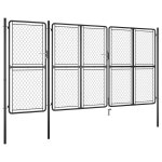 Vidaxl portail de jardin acier 175x395 cm anthracite Vidaxl portail de jardin acier 175x395 cm anthracite