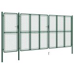 Vidaxl portail de jardin acier 175x495 cm vert Vidaxl portail de jardin acier 175x495 cm vert