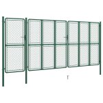 Vidaxl portail de jardin acier 200x495 cm vert Vidaxl portail de jardin acier 200x495 cm vert