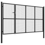 Vidaxl portail de jardin acier 350 x 175 cm anthracite