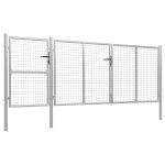 Vidaxl portail de jardin acier 400 x 125 cm argent�