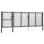 Vidaxl portail de jardin acier 400 x 125 cm noir
