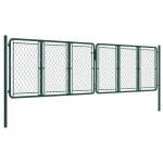 Vidaxl portail de jardin acier 400 x 125 cm vert Vidaxl portail de jardin acier 400 x 125 cm vert