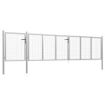 Vidaxl portail de jardin acier 500 x 100 cm argent�