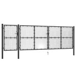 Vidaxl portail de jardin acier 500 x 150 cm noir