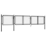 Vidaxl portail de jardin acier 75x395 cm anthracite Vidaxl portail de jardin acier 75x395 cm anthracite