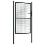 Vidaxl portail en maille de jardin acier galvanis� 100 x 225 cm gris