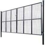 Vidaxl portail en maille de jardin acier galvanis 400 x 200 cm gris