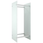 Vidaxl portant de bois de chauffage blanc 40x35x100 cm verre tremp