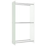 Vidaxl portant de bois de chauffage blanc 80x35x160 cm verre