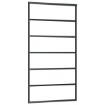 Vidaxl porte coulissante verre esg et aluminium 102x205 cm noir