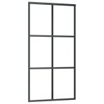 Vidaxl porte coulissante verre esg et aluminium 102x205 cm noir Vidaxl porte coulissante verre esg et aluminium 102x205 cm noir