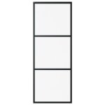 Vidaxl porte coulissante verre esg et aluminium 76x205 cm noir