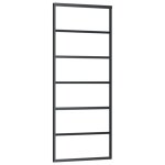 Vidaxl porte coulissante verre esg et aluminium 76x205 cm noir