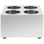 Vidaxl porte - couverts 4 grilles carr� acier inoxydable