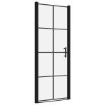 Vidaxl porte de douche verre tremp 81x195 cm noir