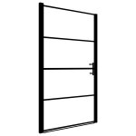 Vidaxl porte de douche verre tremp dpoli 81x195 cm noir