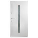 Vidaxl porte d'entr�e aluminium blanc 100x200 cm