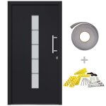 Vidaxl porte d'entrée aluminium et pvc anthracite 110x210 cm Vidaxl porte d'entrée aluminium et pvc anthracite 110x210 cm