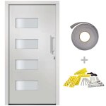 Vidaxl porte d'entrée aluminium et pvc blanc 100x200 cm Vidaxl porte d'entrée aluminium et pvc blanc 100x200 cm