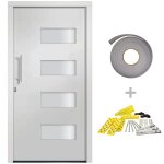Vidaxl porte d'entrée aluminium et pvc blanc 100x210 cm Vidaxl porte d'entrée aluminium et pvc blanc 100x210 cm