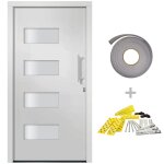 Vidaxl porte d'entrée aluminium et pvc blanc 100x210 cm Vidaxl porte d'entrée aluminium et pvc blanc 100x210 cm