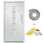 Vidaxl porte d'entrée aluminium et pvc blanc 110x210 cm Vidaxl porte d'entrée aluminium et pvc blanc 110x210 cm