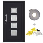 Vidaxl porte d'entrée anthracite 88x200 cm Vidaxl porte d'entrée anthracite 88x200 cm