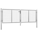 Vidaxl porte de jardin acier galvanis� 306x125 cm argent�