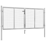 Vidaxl porte de jardin acier galvanisé 306x150 cm argenté Vidaxl porte de jardin acier galvanisé 306x150 cm argenté