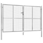Vidaxl porte de jardin acier galvanisé 306x200 cm argenté Vidaxl porte de jardin acier galvanisé 306x200 cm argenté
